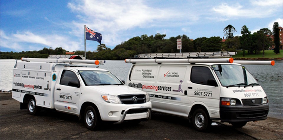 Gladesville Plumbing Services vehicles ready for emergency plumbing call outs