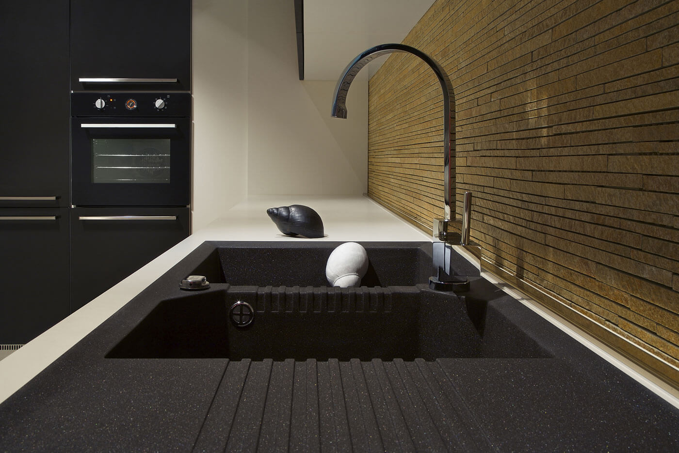 black kitchen designer sink