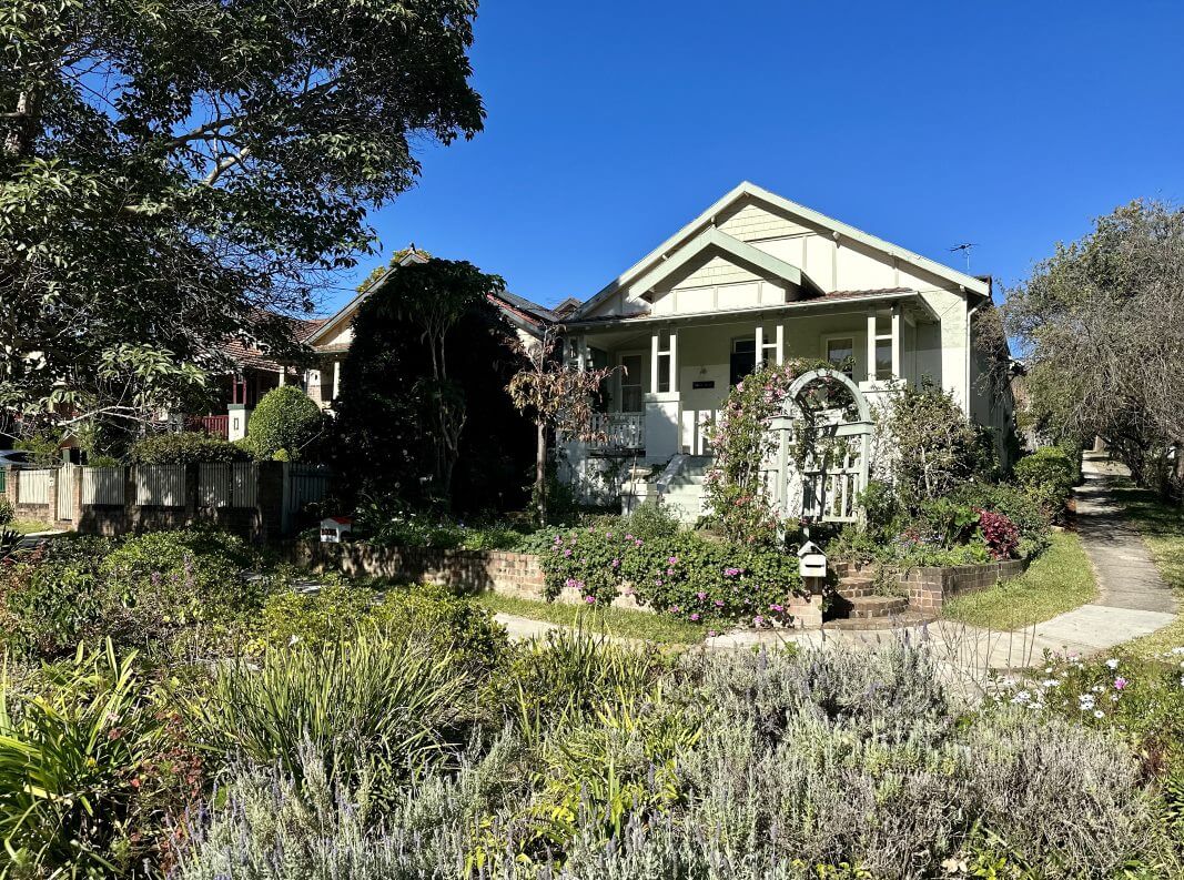 Old style home in Epping with large and fantastical front garden. North Sydney areas serviced by Gladesville Plumbing Services.