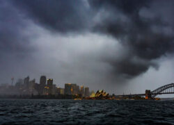 Rain Bomb bearing down on Sydney, turning day to night. Syndey plumbers can advise helpful mitigation strategies