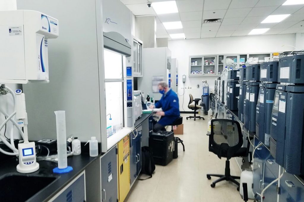 Scientific laboratory undertaking water quality testing for PFAs in Sydney water