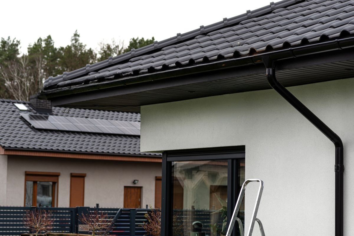 Guttering and downpipe as part of roofwater drainage in Sydney